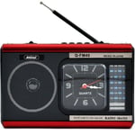 Trade Shop - Radio-réveil Usb Portable Alimenté Par Batterie Q-fm40 Haut-parleur Bluetooth Avec Torche