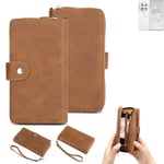 Wallet + Protective case for OnePlus 12 cover brown