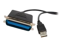 Startech.Com 10 Ft Usb To Parallel Printer Adapter - M/M - Usb To Ieee 1284 - Usb To Centronics - Usb To Parallel Cable (Icusb128410) - Parallell Adapter - Usb 2.0 - Ieee 1284 - Svart