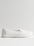 New Look White Canvas Slip On Trainers