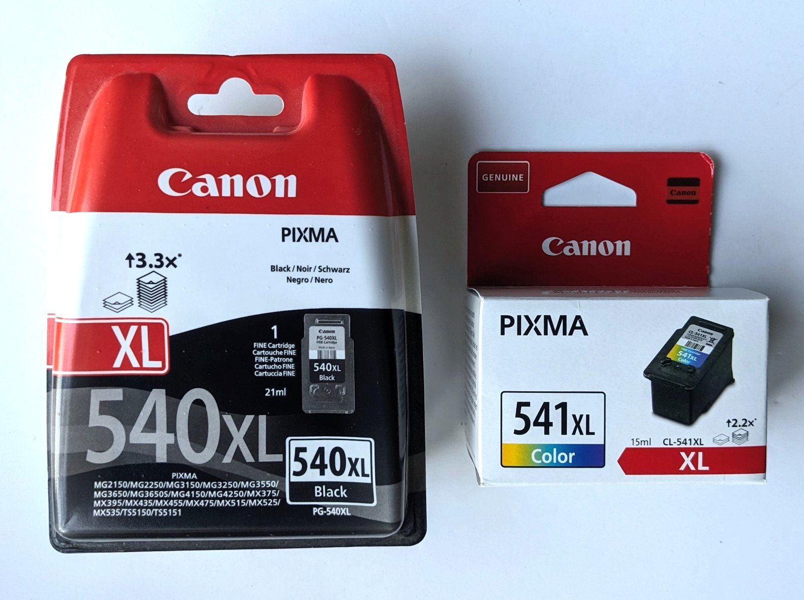 540 541 XL Cartouche d'encre Remanufacture EJET 2 Pack pour Canon 540