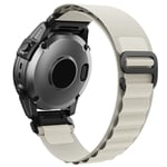 Garmin Fenix 8/7X/Descent MK2/MK2i, etc. Klockarmband i nylon - Vit