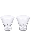 Barware Mixology Double Walled Borosilicate Cocktail Glass 230ml Set of 2 Clear