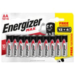 Energizer Pile alcaline AA / LR6 Max - pack Promo 12 + 4 GRATUITES blister 16 unités