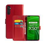 Mobilplånbok 3-kort Realme X50 Pro 5G  - Röd