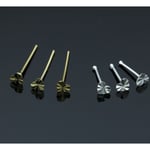 925 Sterling Silver 1.5mm hjärta guld näsa piercing 1 st GULD