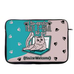 Relaxing Cat On Laptop - I Re-Wrote That E-Mail For You You're Welcome - Cat Owner/Work From Home Laptop Sleeve, ipad, ipad Air, Laptop Organiser, Laptop Case Office use. (14")