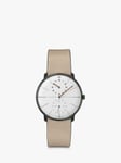 Junghans 27/3190.02 Unisex Limited Edition Max Bill Automatic Leather Strap Watch, Neutral/White