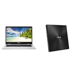 ASUS Chromebook C423 14 Inch HD Notebook - (Grey) (Intel Celeron N3350 Processor, 4 GB RAM, 32 GB eMMC, Chrome OS) and Asus ZenDrive External Ultra-Slim DVD Rewriter with M-Disc- Black