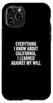 Coque pour iPhone 11 Pro Design humoristique « Everything I Know About California »