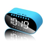 GALIMAXIA Wireless Bluetooth Clock Alarm Clock Home Portable Speaker Overweight Subwoofer Small Audio Player Bring you an excellent experience (Color : Blue)