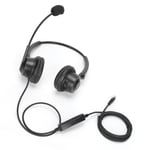 Binaural Headset Hands Free Telephone Headphone With Noise Canceling Mic And BGS
