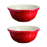 Mason Cash Creative Design Traditional Mixing Bowl 26cm Red (Pack of 2)