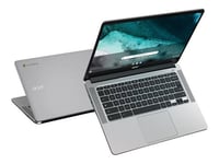 Acer Chromebook 314 CB314-3HT - Intel Pentium Silver - N6000 / jusqu'à 3.3 GHz - Chrome OS - UHD Graphics - 8 Go RAM - 128 Go eMMC - 14" IPS écran tactile 1920 x 1080 (Full HD) - 802.11a/b/g/n/ac/ax - Argent pur - clavier : Français