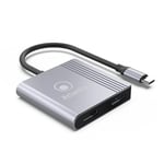 Atlantis A04-TC_2HDMI+ Dual Monitor Adapter USB C Type C vers 2xHDMI, 1080p 60 Hz,pour connecter un ordinateur portable avec sortie USB C à un projecteur à double écran avec entrée HDMI.Câble de 18 cm