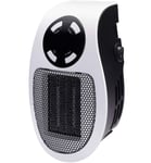 350W Space Heater, Programmable Wall Outlet Personal Heater As Seen on TV with Adjustable Thermostat & Timer & LED Display for Home Office Dorm Room, Mini Ceramic Fan Heater, Child Safe, White