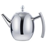 2l Rostfritt Stål Tekanna Med Te Sil Tekanna Med Te Infuser Teuppsättningar Tekanna Infuser Silver