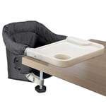 Toogel Chaise de Table pour Bébé avec Plateau Amovible, Chaise Haute Portable Pilante avec Sangles de Sécurité, Siège de Table pour Enfant avec Sac de Transport pour Maison et Voyage (Noir)