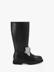 Kurt Geiger London Kids' Kensington Leather Bow High Leg Boots, Black