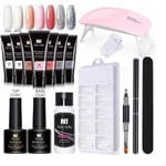 WEEN Nail Nagel Gel Färg Set Nagelkit Polygel Kit Med Uv Lampa Design Svart