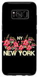 Galaxy S8 Cute Floral New York City with Graphic Design Roses Flower Case