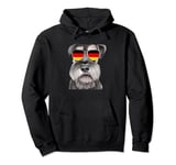 Miniature Schnauzer Dog Germany Flag Sunglasses Pullover Hoodie