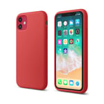 JESOHO Silicone Case For iPhone 11 (6.1 inch), Liquid Silicone Full Body Protection Case Shockproof Shockproof cover with Microfiber Lining for iPhone 11 (Red)