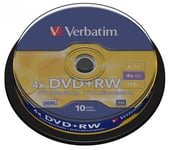 DVD+RW 4.7GB Matt Silver Cake Box 10