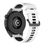 Garmin Vivoactive 4 / Galaxy Watch 46mm - Silikon armband 22mm Vit/Svart