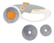 Fiskars Titanium Rotary Cutter DuoLoop (45mm, 60mm), Orange, White, Black, Standard Size