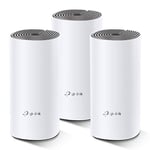 TP-Link Deco E4 Whole Home Mesh Wi-Fi System, Seamless and Speedy (AC1200), 2×100Mbps Ethernet Ports, Work with Amazon Echo/Alexa, Router and WiFi Booster Replacement, Parent Control, Pack of 3