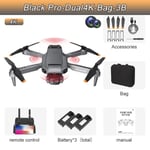 Noir Pro 4K double 3B - Mini Drone P8 avec Caméra 4K pour Touriste, Wifi, FPV, Quatre Côtés, Infrarouge, Évit