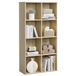 VASAGLE Bibliothèque, Étagère, Meuble de Rangement avec 8 Compartiments, Étagère sur Pied, Bibliothèque Cubique, pour Salon, Bureau, Salle à Manger, Couleur Chêne LBC24NL