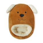 Woof! Brown Dog Fleece Sherpa Lined Giant Double Foot Muff Foot Warmer Slipper