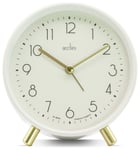 Acctim Fossen Metal Alarm Clock - White