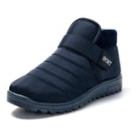 JOMIX Bottes de Neige Homme Chaussons Bottines Hiver Chaussures Fourrées Chaudes Boots pour Intérieur et Extérieur (Marine, 42)