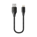 Forever Core MFI Kabel USB till Lightning 0,2m 2,4A - Svart - TheMobileStore Lightning Kablar