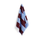 HAY - Frotté Stripe Hand Towel / Bordeaux and sky blue - Bordeaux, Sky Blue - Röd,Blå - Handdukar och badlakan