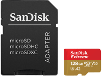 SANDISK Extreme® microSDXC™ 128GB 170 MB/s UHS-I med SD-adapter