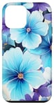 iPhone 12 mini Purple Flowers Design Teal Blue Floral Cute Garden Colorful Case