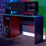 X ROCKER Carbon-Tek 124 x 50cm PC RGB Gaming Desk with Wireless Charging - GREY