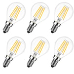 LVWIT E14 Golfball LED Filament Bulb, 60W Incandescent Bulb Equivalent, 5.5W P45 Small Golf Edison Light Bulb Screw, 806Lm, Warm White 2700K, LED Vintage Globe Bulb,Not-dimmable(6 Pack)