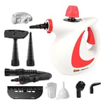 Belaco Multipurpose Steam Cleaner 1050W, 9 Pieces Accessory kit for Multi Purpose Red color portable steamer for stain removing tiles kitchen bathroom garment car seats & more British Plug