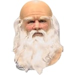 Halloweenmasker för vuxna, tomtemasker med vitt skägg i latex, söta julmasker för barn och vuxna, helmask för cosplay-dräkt, julfest, karneval