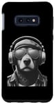 Galaxy S10e cute dog with sunglasses and headphones for men women kids Case