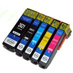 Epson T2636 XL Set 26XL (T2621, T2631, T2632, T2633,T2634) BK/PhBk/C/M/Y. Kompatibla (ej Epson original) bläckpatroner. Fri frakt.