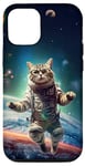 Coque pour iPhone 13 Pro Chat Astronaute Dans L'espace