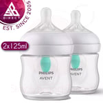 Philips Avent Natural Response 3.0 AirFree Vent Bottle│Flow no 2 Teat│125ml│2Pk