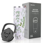 Riley Joy Gourde Isotherme 2.0 - Travel Mug Isotherme 1.2L - Gobelet avec Paille Poignée, Thermos Café pour Chaud ou Glacé en Acier Inoxydable sans BPA pour Voyage Camping