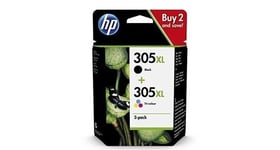 Hp 305xl pack de 2 cartouches d'encre noire/tricolore authentiques (6za94ae) pour hp deskjet 2300, hp deskjet 2700, hp deskjet plus 4100, hp envy 6000